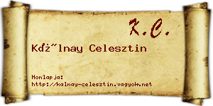 Kálnay Celesztin névjegykártya